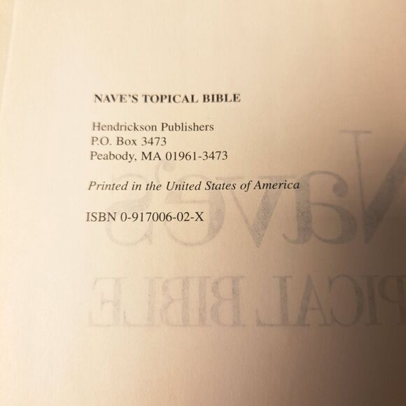 Nave's Topical Bible by Orville J Nave 2002 Hardcover Abridged edition spiritual - Picture 5 of 7